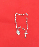 Stunning Silver Single Decade Rosary Beads Bracelet with Icon. Please Read Description
