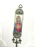 Immaculate Heart Of Mary Fabric Cloth Icon Banner Textile Art, Wall / Door / Car Hanging