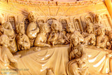Hand Made Large Last Supper Olive Wood Wall plaque with Ceramic Last Supper Clay