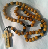 Hand Made Olive Wood Round Bead Rosary / Free Card Booklet ( How to pray the Rosary )