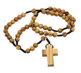 Hand Made Olive Wood Round Bead Rosary / Free Card Booklet ( How to pray the Rosary )