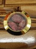 Hand made Olive Wood Plaque With Ceramic Holy Family Water& Frankincense Glass