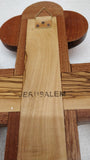 Stunning Hand Carved Olive Wood Crucifix Embedded With Mahogany Wood