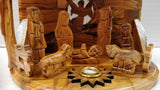 Hand Carved Olive Wood Musical Nativity Scene From Bethlehem,The Holy Land.