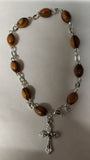 Olive Wood Bracelet Rosary,One Decade / Free Card Booklet