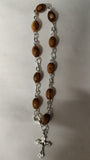 Olive Wood Bracelet Rosary,One Decade / Free Card Booklet