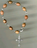 Olive Wood Bracelet Rosary,One Decade / Free Card Booklet