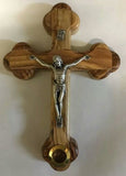 Olive Wood Crucifix 13.5 cm With Holy Soil
