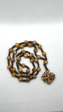 Hand made Olive Wood Necklace with Jerusalem Cross (plenty info in description)