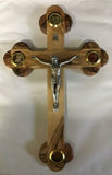 Olive Wood Crucifix 13.5 cm With Holy Soil
