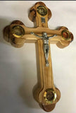 Olive Wood Crucifix 13.5 cm With Holy Soil