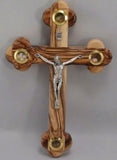 Hand Made Olive Wood Crucifix 28 CM With ( Holy Soil,Frankincense,Rocks,Olive Leafs) Free Presentation Box