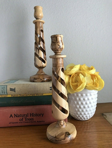 Olive Wood Candle Holders / www.tbng.co.uk