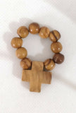 Olive Wood Finger Rosary Christian Prayer Beads, Hand Carved in Jerusalem