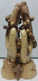 Beautiful Hand Carved Olive Wood Praying Hands With A Free Rosary Beads