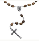 Olive Wood Catholic Rosary with Holy Land Soil from Jerusalem , FREE JERUSALEM BOX & Booklet