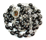 Stunning Hematite Natural Solid Stone Oval Rosary Beads , FREE ROSARY BOX & Free Booklet