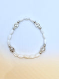Handmade Catholic Mother Of Pearl Gemstone Bracelet with Icons / Made in Jerusalem, The Holy Land.