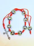 Handmade St Charbel Adjustable Red Rope Hand Bracelet From Jerusalem, The Holy Land