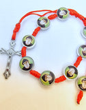 Handmade St Charbel Adjustable Red Rope Hand Bracelet From Jerusalem, The Holy Land