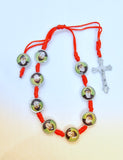 Handmade St Charbel Adjustable Red Rope Hand Bracelet From Jerusalem, The Holy Land