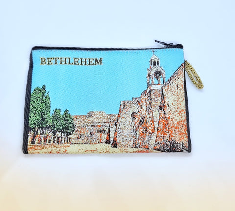 Church of the Nativity, Bethlehem, The Holy Land, Tapestry Rosary / Bible or Church Bag or Purse / with zip