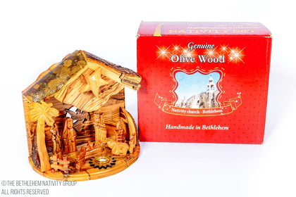Olive Wood Musical Nativity,Crib,Manger