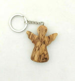Hand Made Olive Wood Angel Key ring, Made in Bethlehem, The Holy Land