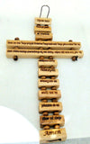 The Lord's Prayer in Polish --- Ręcznie robiony krzyż z drewna oliwnego modlitwy Pańskiej/Ojcze nasz z Jerozolimy
