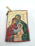 Holy Family Tapestry Rosary / Bible or Church Bag or Purse / with zip & Handle