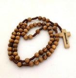 Hand Made Strong Brown Corded Olive Wood Round Rosary Beads **Plenty Info In Description**