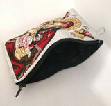 Our Lady Virgin Mary and Baby Jesus Tapestry Rosary / Bible or Church Silver Bag or Purse / with zip
