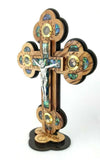 Hand Made Olive Wood & Mother Of Pearl Crucifix From Bethlehem,The Holy Land