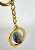 Immaculate Heart of Mary Golden Keyring, Rotating Centre, engraved Jerusalem.