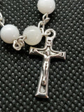Mother of Pearl Bracelet Rosary/ Single-Decade Chaplet Rosary / Free booklet