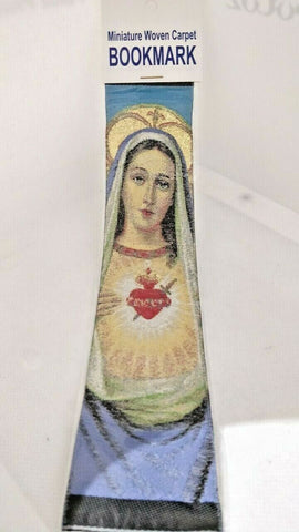 Beautifully made Immaculate Heart of Mary, Miniature Woven Carpet Bookmark , Prayer bookmark