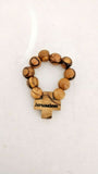 Hand Crafted Large Olive Wood Finger Rosary Prayer Large Beads, Hand Carved in Jerusalem, Holy Land