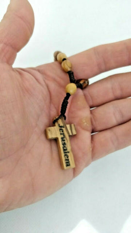 Handcrafted Olive Wood Prayer/Car/Hand Comfort Rosary Beads, Made in Jerusalem