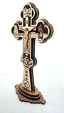 Meaningful Wooden Standing Crucifix With Very Detailed Icons, Please read Description