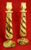 Large Size Olive Wood Candle Holders Sticks/ Free Candles