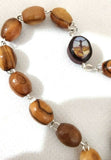 Hand made Unique Catholic Olive Wood Rosary with Icons, Plenty details in info !