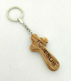I ❤️ JESUS Olive Wood Comfort Cross Key chain