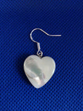 Hand Made Heart Shape MOTHER OF PEARL & 925 Sterling Silver Earrings