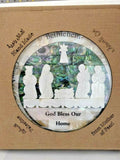 Hand Crafted Mother Of Pearl Bethlehem Christmas Crib / Nativity Wall Plaque / Glory be to God Prayer