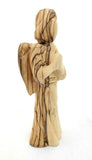 Hand Crafted Olive Wood Praying Angel Statue, Made in Bethlehem, The Holy Land