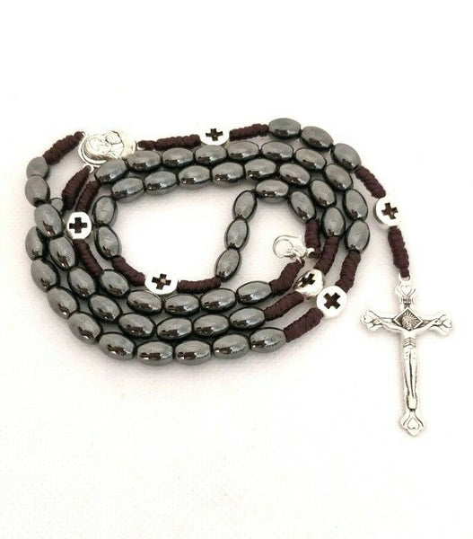 Handmade Rosary, 10mm deals Silver Hematite smooth beads