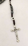Handmade Natural Hematite Stone strong corded Rosary with Jerusalem soil