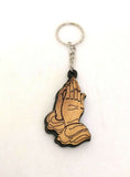 Hand made Olive Wood Praying Hands Key Ring. Absolutely Stunning