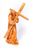 Hand carved olive wood Jesus Carrying the Cross large Statue from The Bethlehem Nativity Group (TBNG) / www.tbng.co.uk