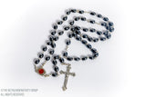 Hematite Stone Rosary With Jerusalem Earth / www.tbng.co.uk